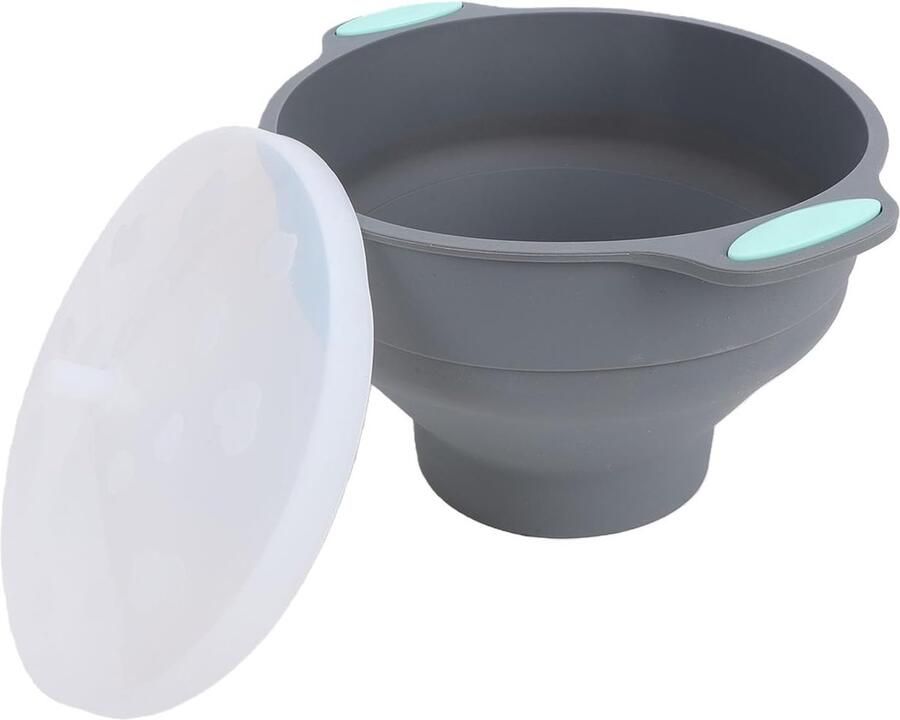 Magnetron Popcornmaker Popcornkom Snelle Snacks Maken Opvouwbaar en Vaatwasmachinebestendig 32 x 28 x 6.5 cm Zwart