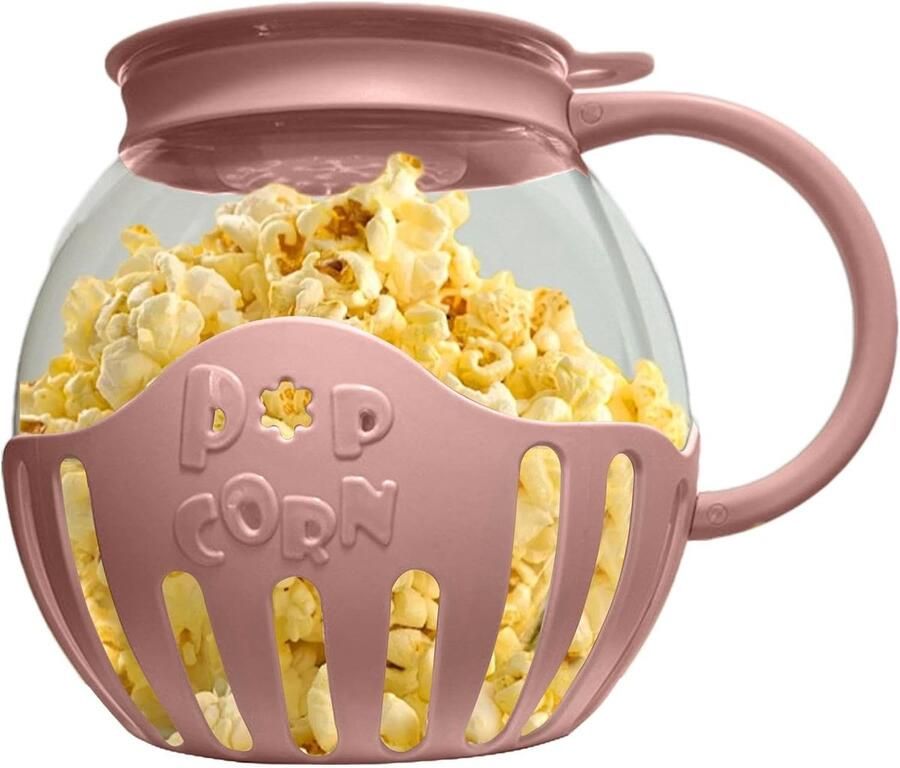 Magnetron Popcornmaker Snack Kom Snelle Snacks Maken Veilig Hittebestendig Materiaal 2.25 Liter Roze