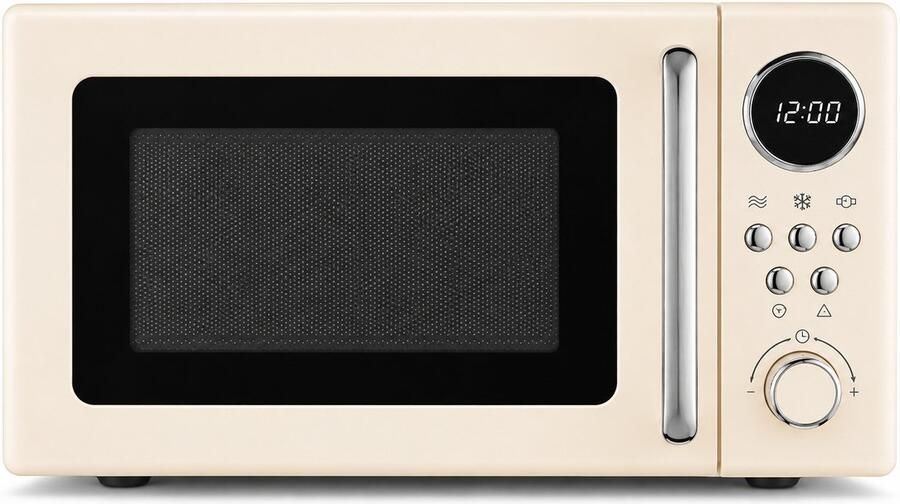 Magnetron Retro – 20 Liter – 800W – 8 Automatische Programma s – Ontdooifunctie – Crème