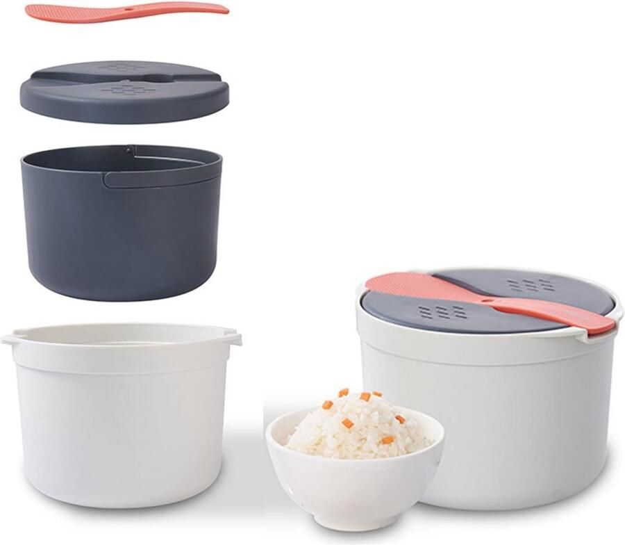 Magnetron Rijstkoker 2 Liter met Stoominzet en Zeef