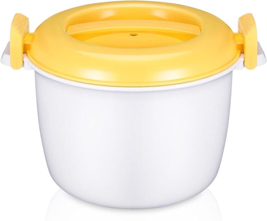 Magnetron Rijstkoker Gele Lunchbox Snel Maaltijden Bereiden Draagbaar Ontwerp 20x11.5cm Geel