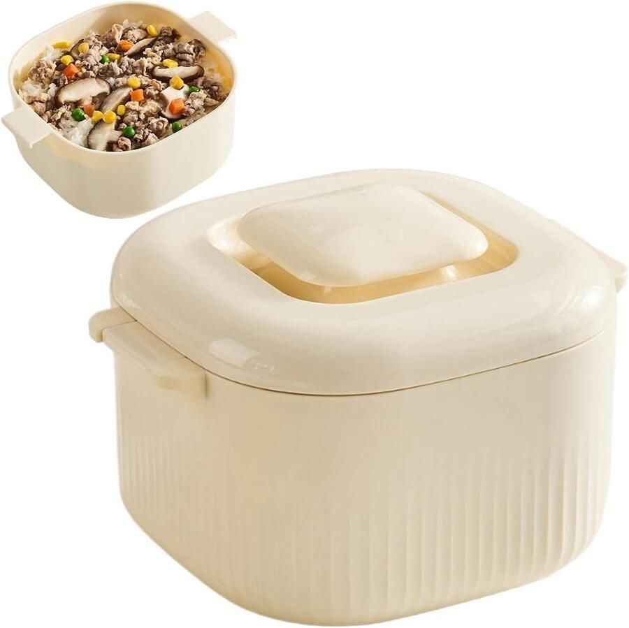 Magnetron Rijstkoker Pastapan Steamer Snelle Maaltijden Efficiënt Stoombeheer 1.7 Liter Beige