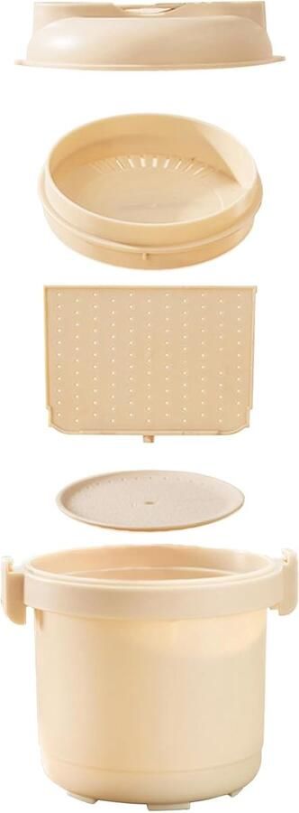 Magnetron Rijstkoker Stoomdoos Granen Snel Rijst Koken BPA-vrij Materiaal 10.7x10.7x14 cm A