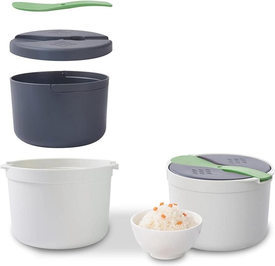 Magnetron Rijstkoker Stoomkoker 2 Liter voor Pasta Groenten en Aardappelen