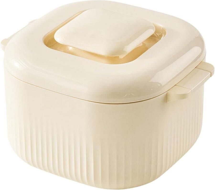 Magnetron Rijstkoker Stoomkoker Kom Snelle Maaltijden Met Stoomventiel 1700ml Beige
