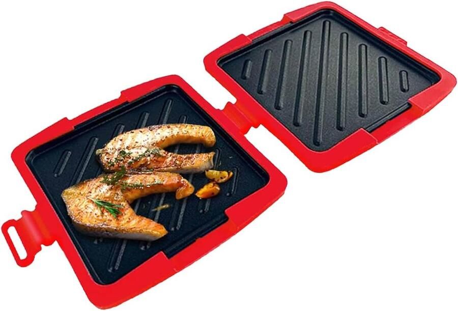 Magnetron Sandwich Maker Gegrilde Kaas Maker Snelle Maaltijden Antiaanbakplaten 4x17x4 cm Rood