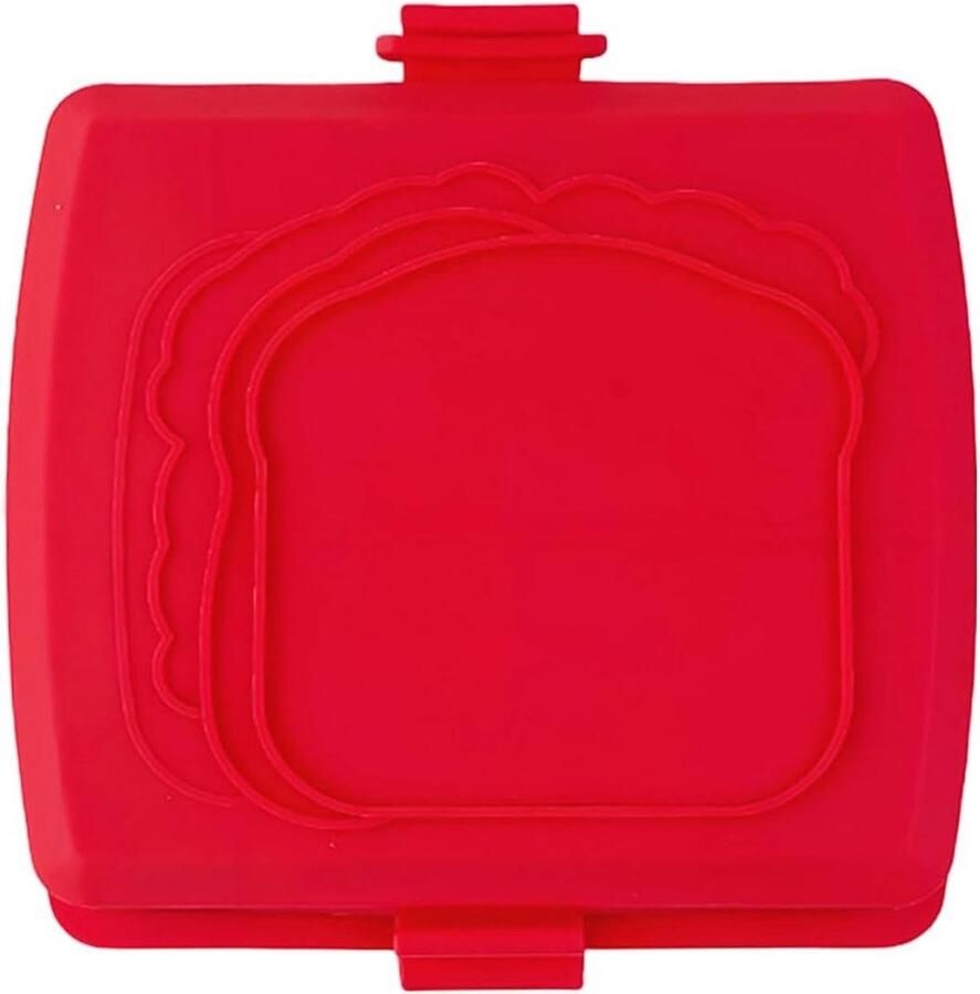 Magnetron Sandwichmaker Grill Toaster Snelle Snacks Maken Vaatwasserbestendig Compact Ontwerp Rood