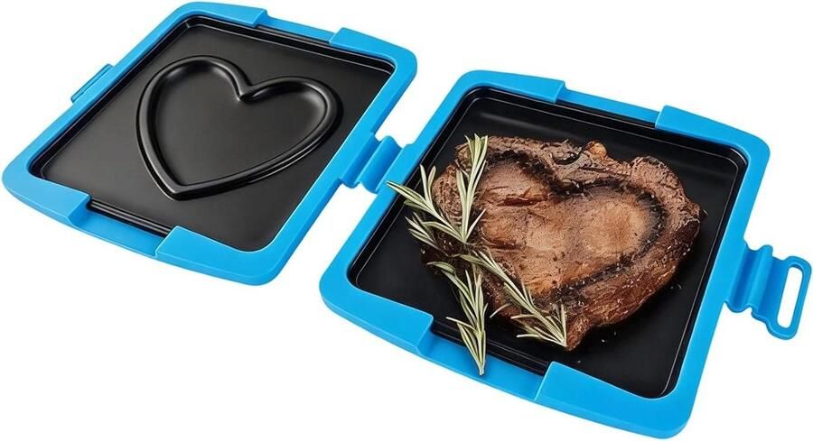 Magnetron Sandwichmaker Grillpan Broodjesmaker Snelle Maaltijden Bereiden Antiaanbaklaag 16 x 14 x 3 cm Blauw