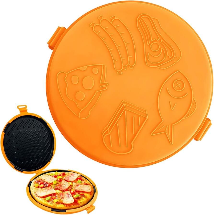 Magnetron Grillplaat Sandwichmaker Oven Snelle Maaltijden Bereiden Slim Afloopdesign Niet Gespecificeerd Oranje