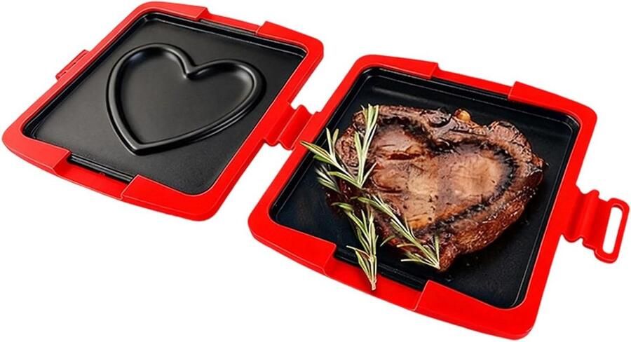 Magnetron Sandwichmaker Snelle Grillpan Warme Broodjes Maken Antiaanbaklaag Compact Ontwerp Rood