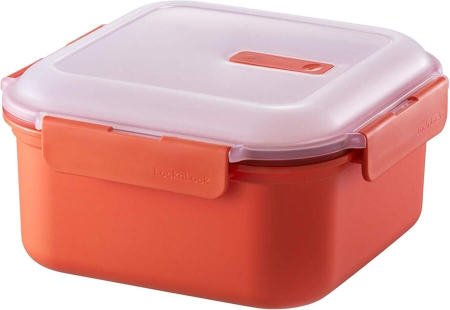 Magnetron servies Voedselcontainer Eten opwarmen Met stoomventiel 2400 ml Oranje