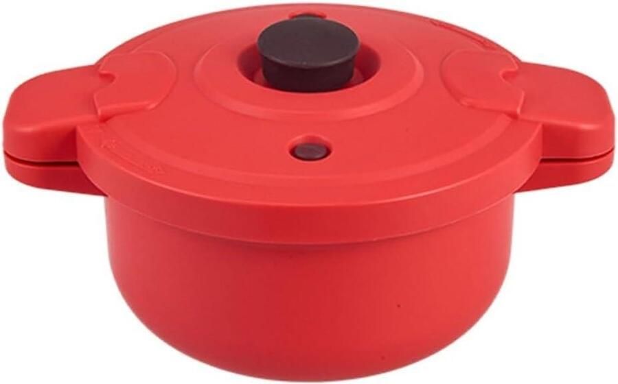 Magnetron Snelkookpan Stoompan Rijstkoker Snel Maaltijden Bereiden Gelijkmatige Warmteverdeling 24 x 22 x 14 cm Rood