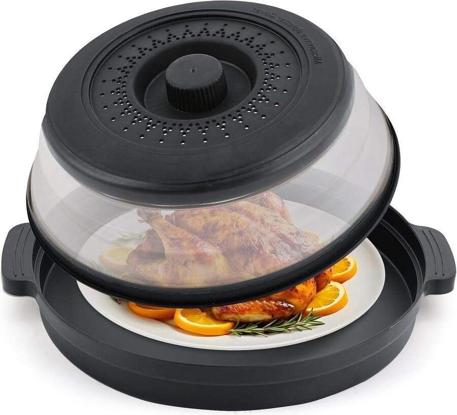 Magnetron Spatdeksel Magnetron Deksel Schoon Koken Inclusief Stoomfunctie 25 cm Grijs