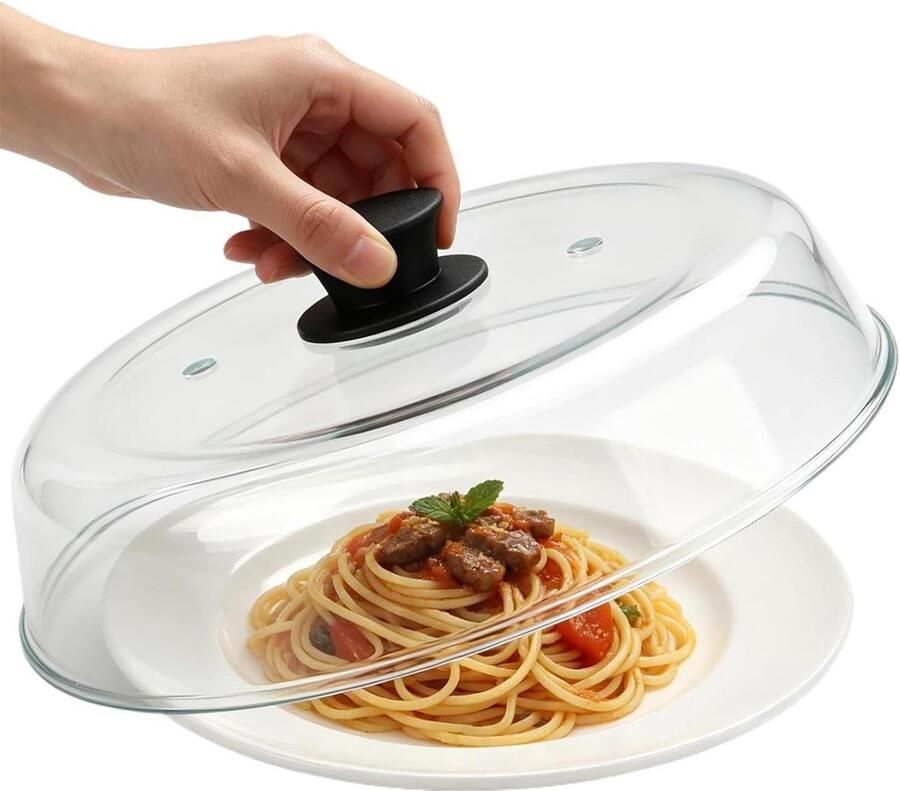 Magnetron Spatdeksel Ovenschaal Deksel Schoon Koken Gelijkmatige Warmte 26 cm Transparant