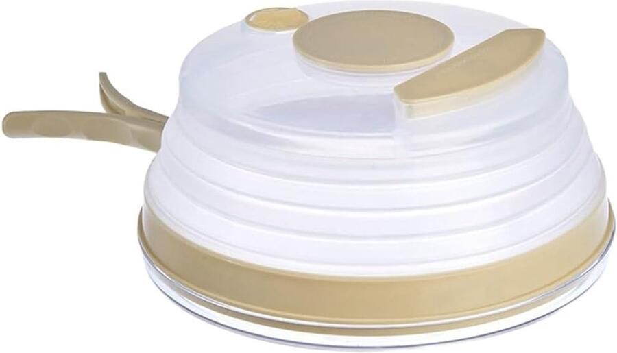 Magnetron Spatdeksel Voedseldeksel Opvouwbaar Maaltijden Opwarmen Verstelbare Ventilatie 26 cm Wit