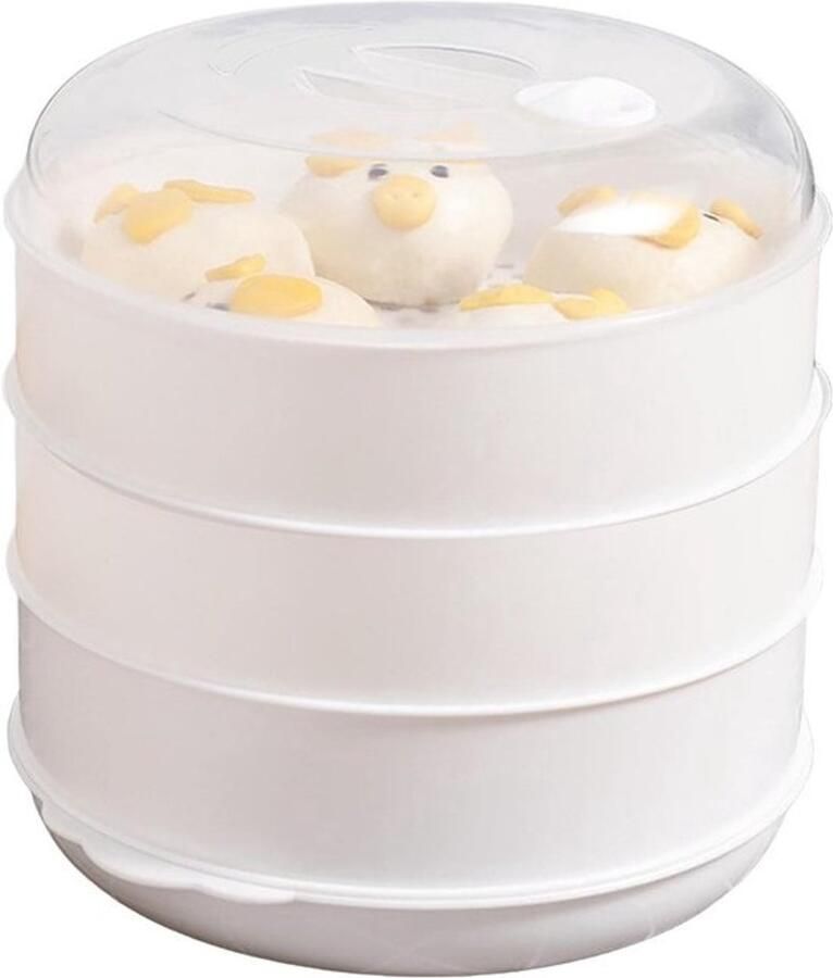 Magnetron Steamer Stoomkoker Gezond Koken Deksel als schaal 3 Niveaus