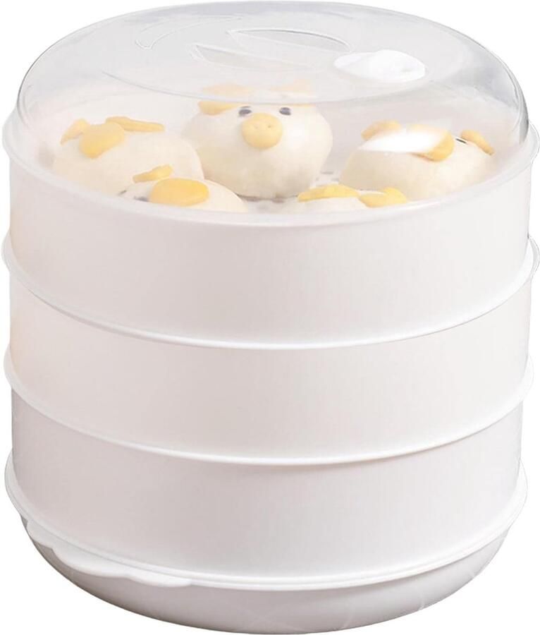 Magnetron Steamer Stoomkoker Gezond Koken Deksel als schaal 3 Niveaus