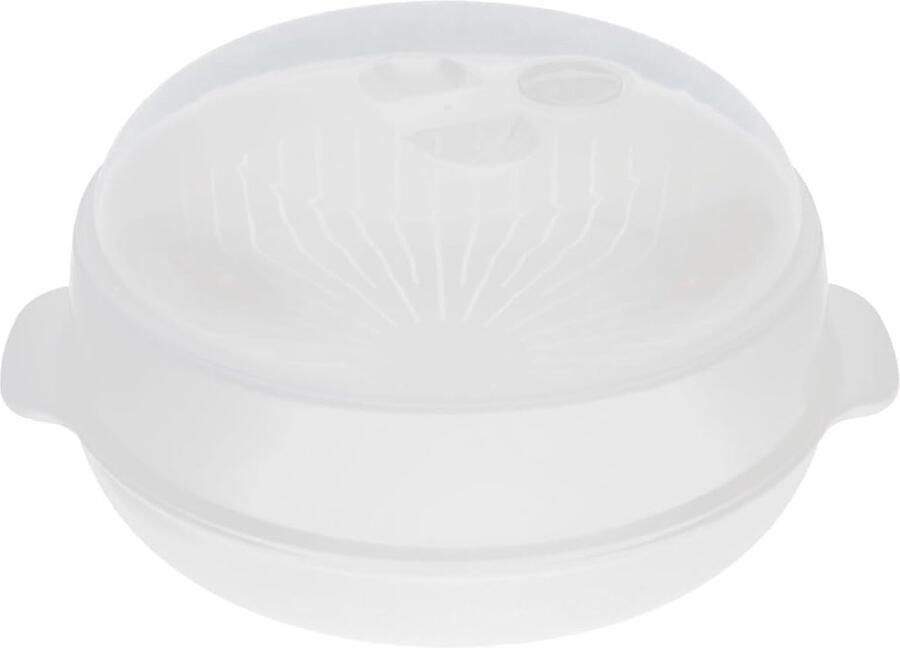 Magnetron Steamer Stoompan Snel Groenten Koken Hittebestendig 18 cm Diameter Wit