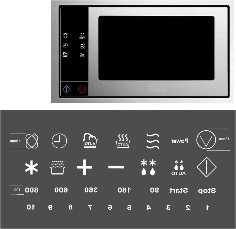 Magnetron Stickers Symbool Markering Keuken Hulp Verwijderbaar Zonder Sporen 10 mm Symbool Wit Transparant