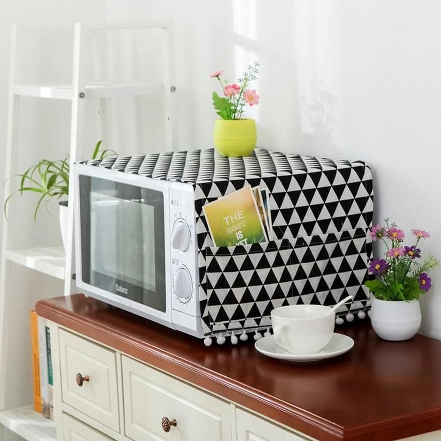 Magnetron Stofhoes Microgolf Cover Keuken Decoratie Met Zijvakken 90x30 cm Zoals Getoond