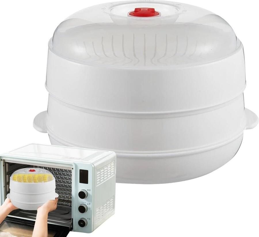 Magnetron Stomer Stoomkoker Keuken Maaltijden Bereiden Geoptimaliseerde Ventilatie Inclusief Deksel Transparant