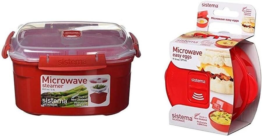 Magnetron Stomer Voedselcontainer Gemakkelijk Koken Spatvrije Verwarming 2.4 Liter Rood