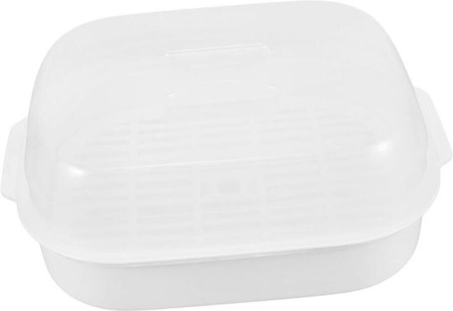 Magnetron Stoom Bakje Grote Stomer Snel Koken Gezond Koken 26 x 18 x 10 cm Transparant