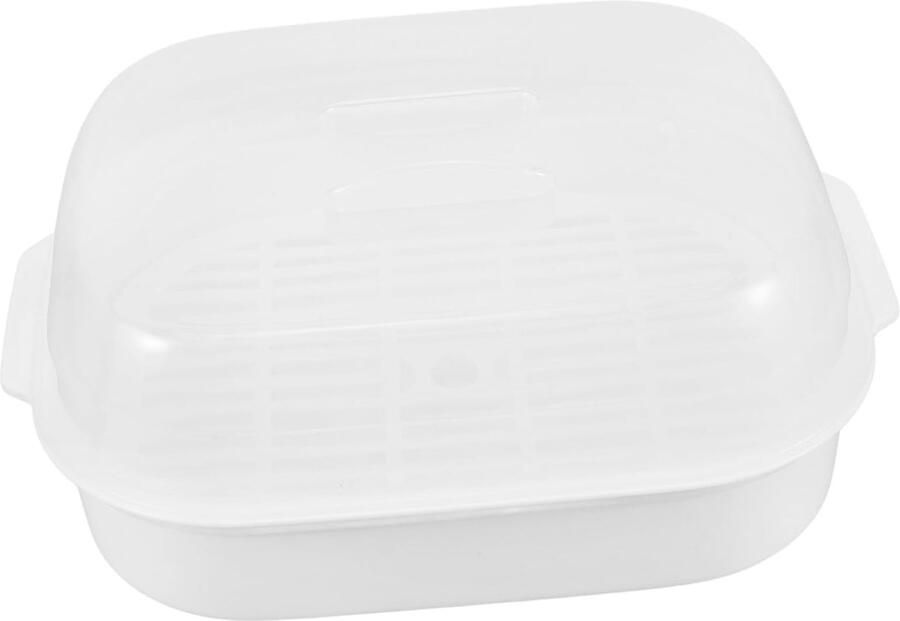 Magnetron Stoom Bakje Grote Stomer Snel Koken Gezond Koken 26 x 18 x 10 cm Transparant
