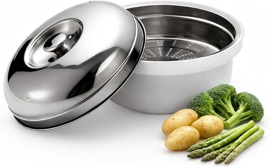 Magnetron Stoomkoker Keuken Stomer Sappige Maaltijden Ventilatie Systeem 25 x 25 x 16 cm Wit