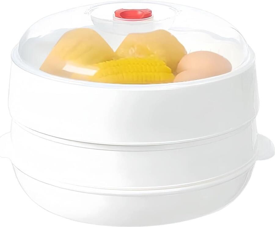 Magnetron Stoomkoker Kookcontainer Veggie Snel Groenten Stomen Hittebestendig Deksel Circulair