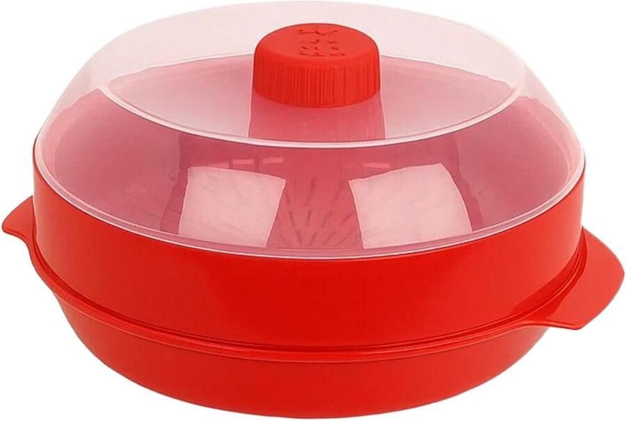 Magnetron Stoomkoker Multifunctioneel Keukengerei Gezond Koken Dubbele Laag 21 cm Rood