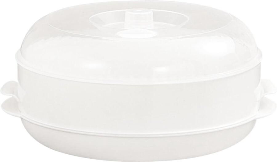 Magnetron Stoomkoker Stapelbare Kookpan Gezond Koken Stoomtechnologie 22 x 16.5 cm Wit