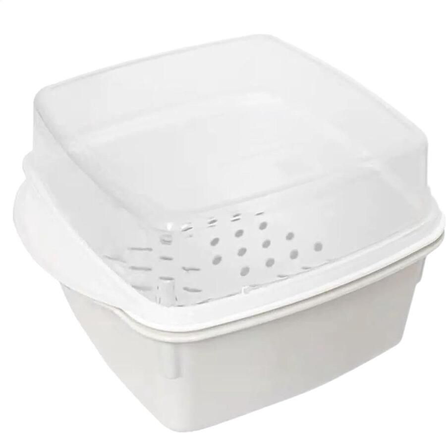 Magnetron Stoomkoker Voedselkoker Deksel Gezond Koken BPA-Vrij Materiaal 16.5 x 12 x 10 cm Wit
