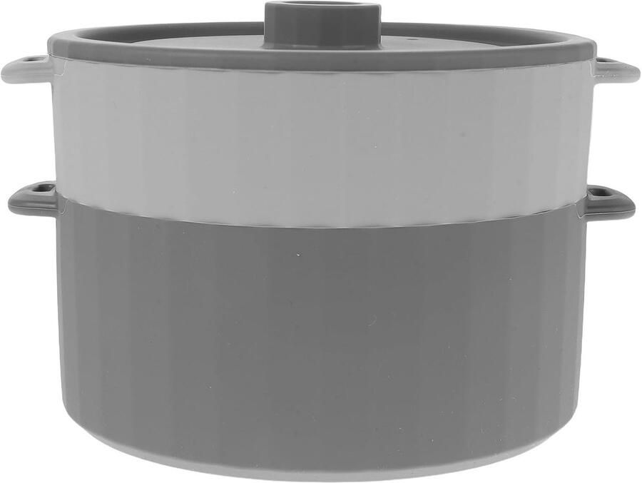 Magnetron Stoommand Rijstkoker Stoomkom Snel Maaltijden Bereiden Dubbellaags Ontwerp 19 x 16 x 116 cm Donkergrijs