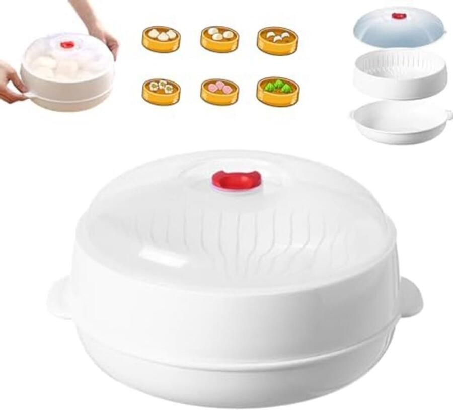 Magnetron Stoomoven Groente Stomer Gezond Koken Verstelbare Stoom 25x22x8 cm Wit