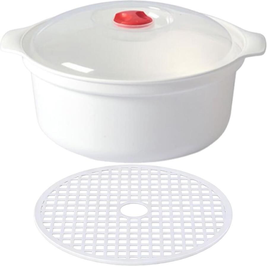 Magnetron Stoompan Groente Koker Snel Groenten Koken Antislip Handgreep 25 cm Diameter