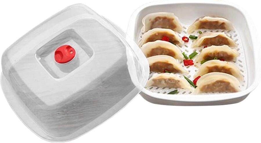 Magnetron Stoompan Keuken Stoommand Groenten Koken Vierkante Ruimtebesparing 20.8x20.8x8.5 cm