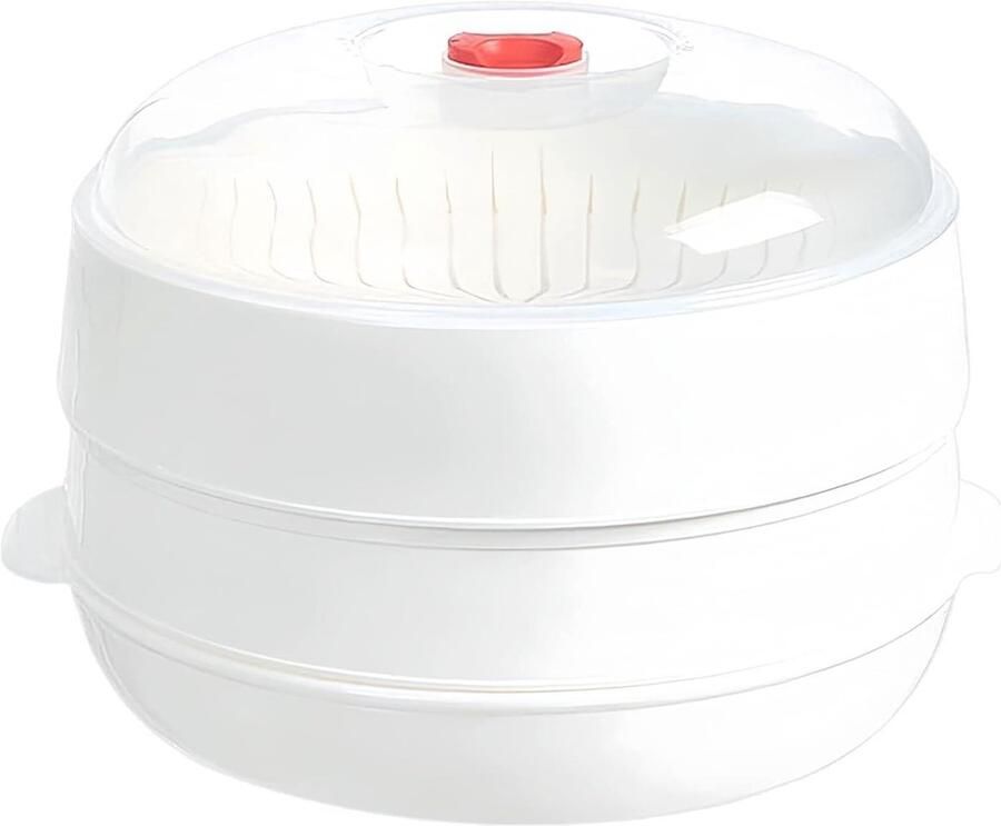 Stoompan Magnetron Rijstkoker Kom Gezond Koken Gelijkmatige Warmte 25x25x16 cm Transparant