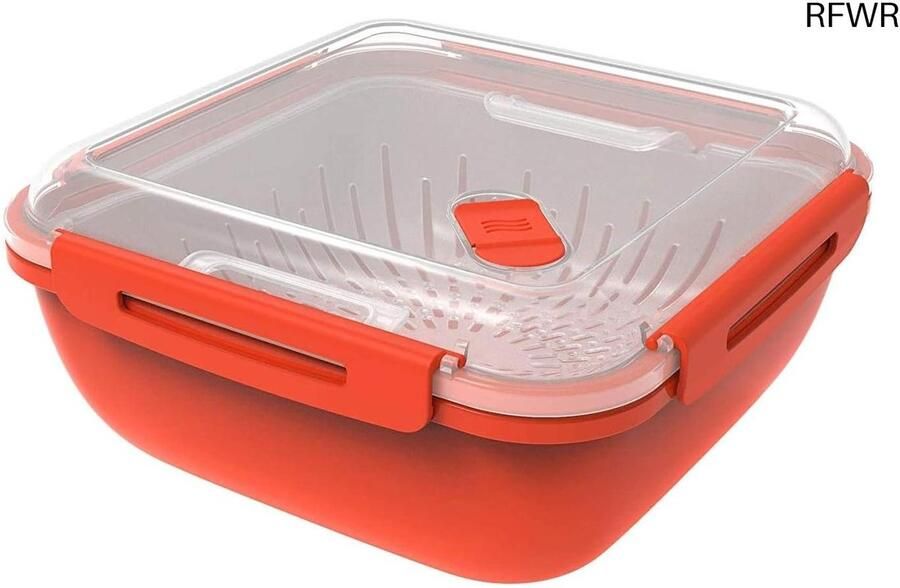 Magnetron Stoompan Stoomboot met zeef Gezond Koken BPA-vrij Kunststof 1.7 Liter Rood Transparant
