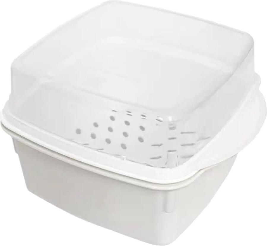 Magnetron Stoompan Stoomkoker Gezond Koken Efficiënt Lagen Ontwerp 16 x 12 x 10 cm Wit
