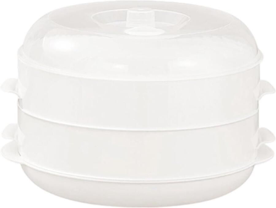 Magnetron Stoompan Stoomkoker Keuken Gezond Koken Dubbellaags Ontwerp 22x16.5cm Wit