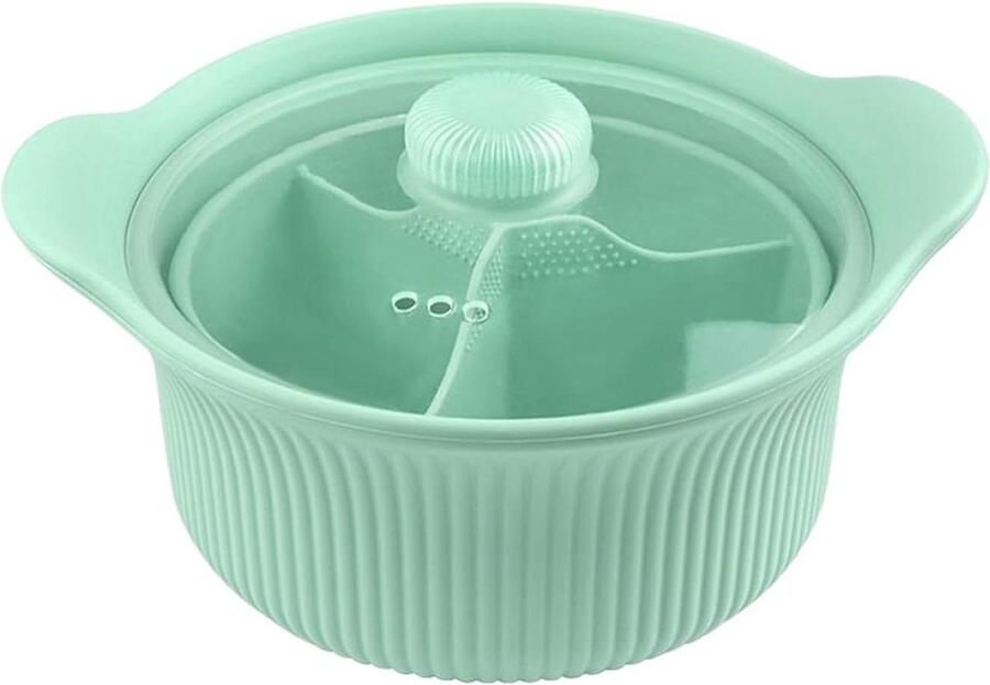 Magnetron Stoompan Stoomkom Groenten Gezond Koken Onafhankelijke Kookvakken 20 x 11 x 11 cm Groen