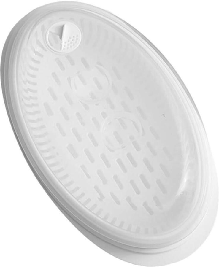 Magnetron Stoompan Stoommand Stoommandje Eten Stomen Met Ventilatiegaten 32.7x18.6cm Wit