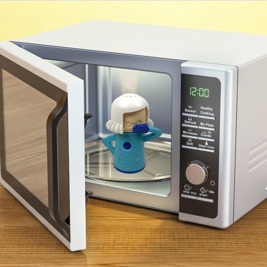 Magnetron Stoomreiniger Schoonmaker Stoomkoker Magnetron Reinigen Grappig Ontwerp 11 x 13.5 cm lichtblauw