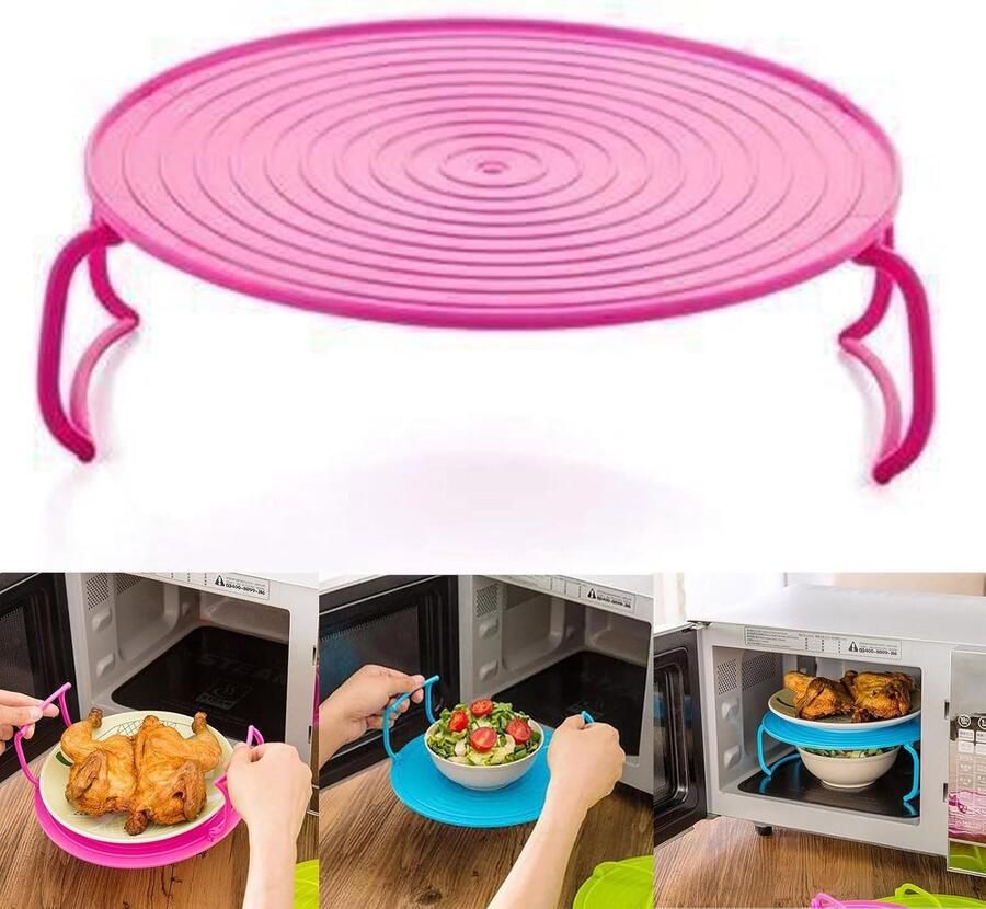 Magnetron Stoomrek Oven Plank Gelijk Tijd Koken Stapelbaar Ontwerp 23.5 x 8.3 cm Roze