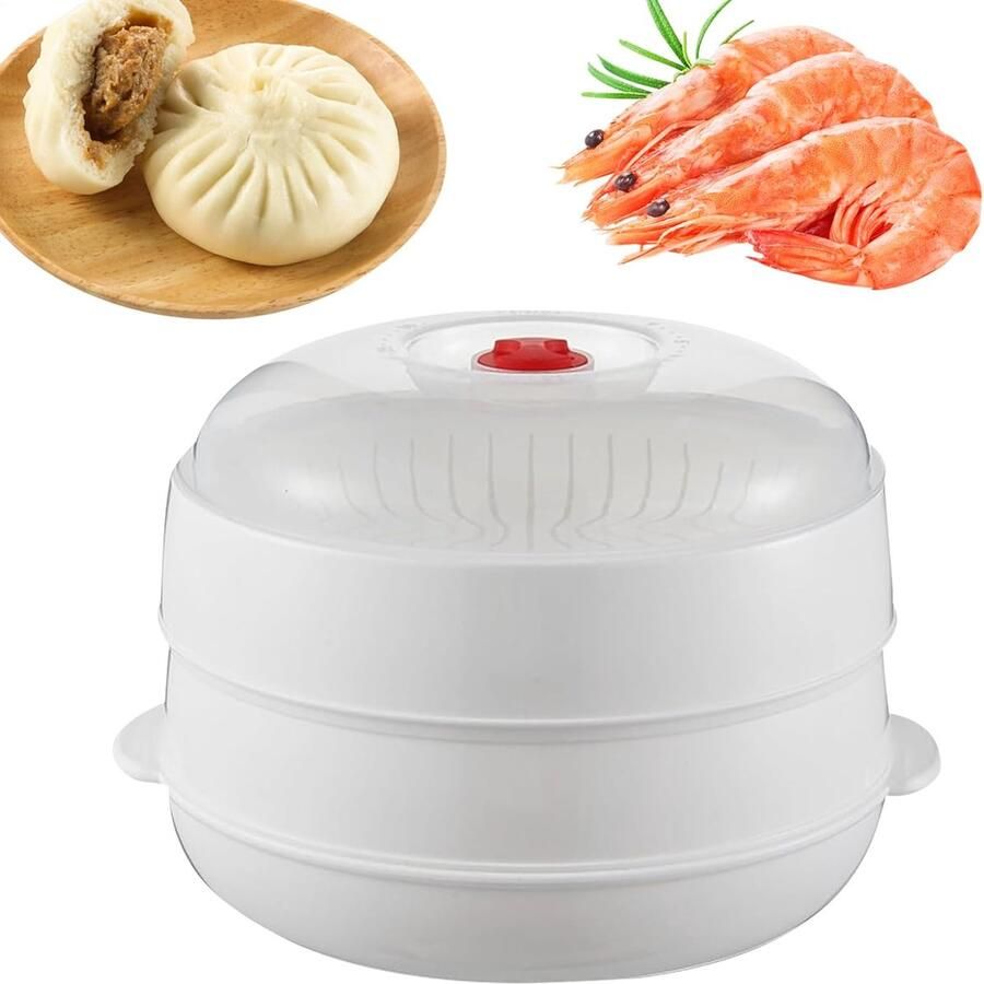Magnetron Stoomschaal Keuken Stoompan Snel Koken Optimale Luchtcirculatie 22 x 22 x 8 cm