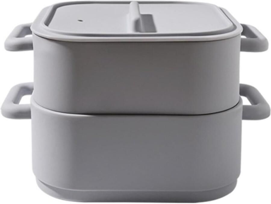 Magnetron Stoomset Stoomkoker Kom Gezond Koken Temperatuurbestendig 23 x 19 x 15 cm Grijs