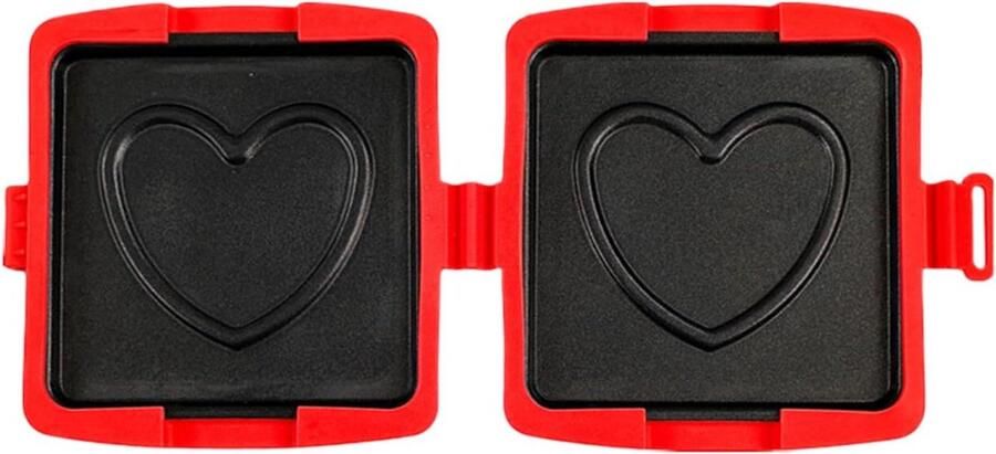 Magnetron Toast Pers Sandwichmaker Grill Snelle Snacks Maken Compact Opvouwbaar 16 x 14 cm Rood