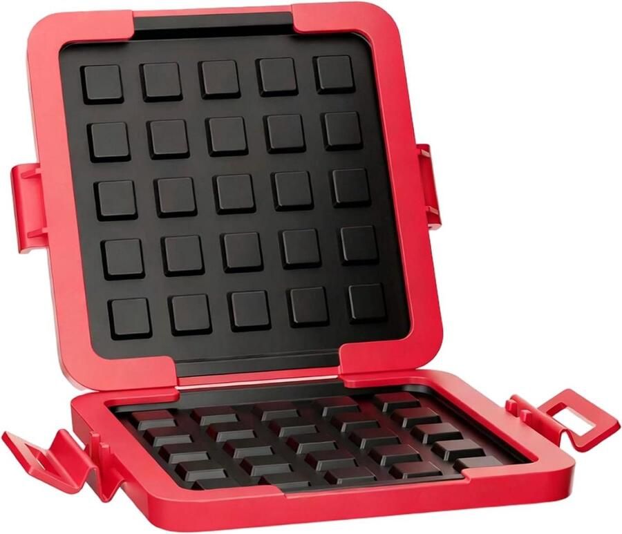 Magnetron Toastie Maker Sandwich Maker Snel Ontbijt Dubbelzijdig Antiaanbak 20x14.3x3 cm Rood