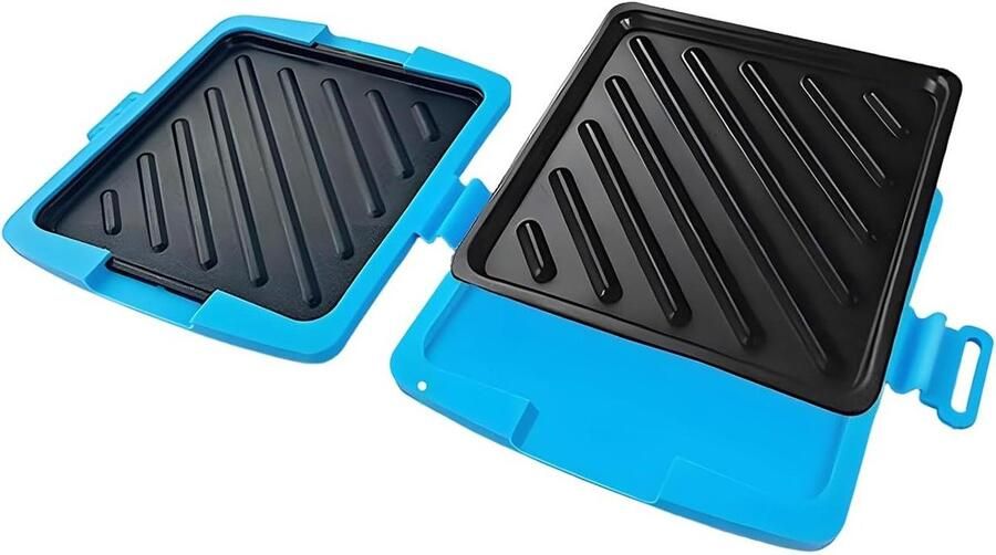 Magnetron Tosti Maker Sandwichpers Keuken Snelle Maaltijden Antiaanbak Grillplaten 4.3x17.6x4.3 cm Blauw